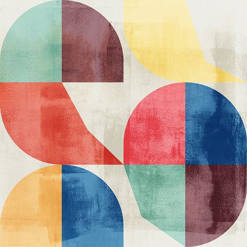 Abstracte geometrische kunst in retrostijl I.