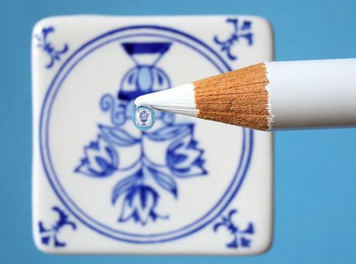 Bloemen op Delfts blauw tegeltje