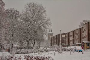 Brandstraat Simpelveld in de sneeuw sur John Kreukniet