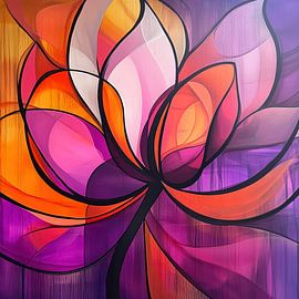 Abstract Flower Colourful Modern Art by Wilma Mesman