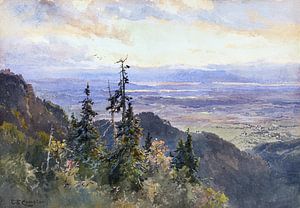 Benediktenwand (Blick auf Schlehdorf und den Kochelsee), EDWARD THEODORE COMPTON, 1875