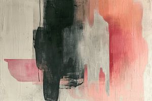 Modernes Abstraktes in Schwarz, Weiß und Rosa