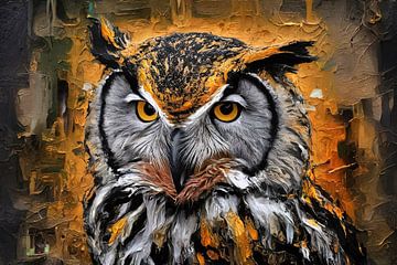 Moderne kunst van majestueuze uil van Art & Soul Creations