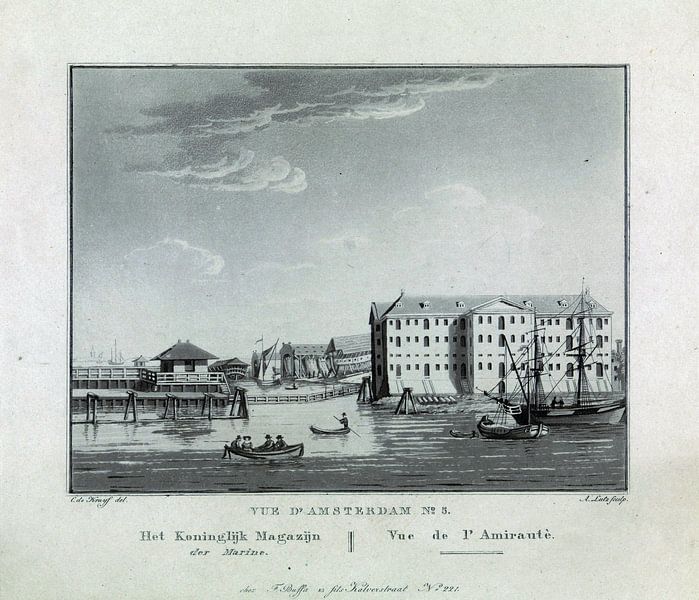 A. Lutz, Ansicht des Landes Zeemagazijn in Amsterdam, 1825 von Atelier Liesjes
