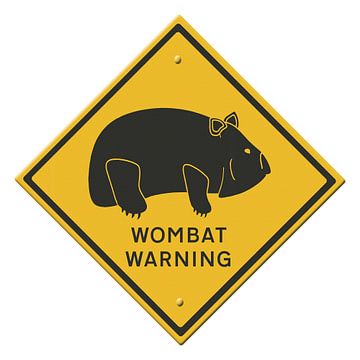 Wombat warning sign. by Grüntyers .