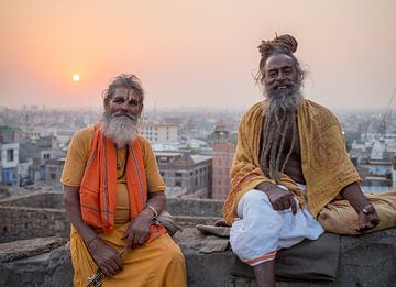 Sadhus, heilige Hindu-Männer in Jairpur von Teun Janssen