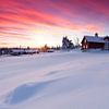 Hameau norvégien au coucher du soleil sur Rob Kints