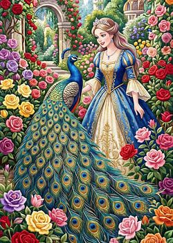 The beautiful princess and the peacock