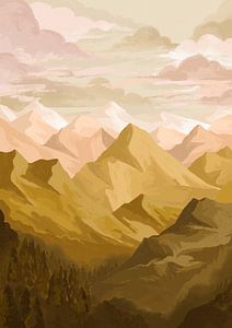 Zonsondergang in de bergen van Goed Blauw