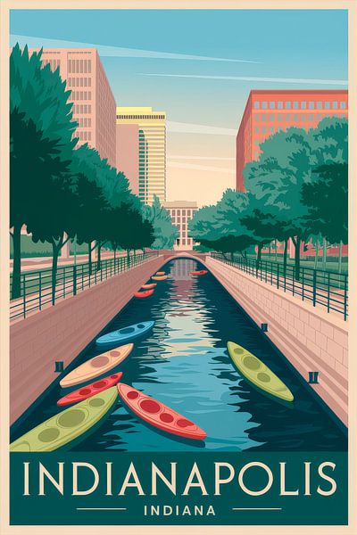 Indianapolis, Indiana Vintage Travel Poster by Poster Art Shop