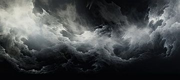 Wolken in Zwart Wit van Abstract Schilderij