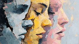 Das zersplitterte Selbst: Ein abstraktes Porträt emotionaler Konflikte von Aden Pink Studio