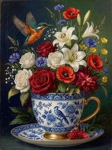 un bouquet de fleurs sur Ingrid van der Meer