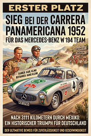 Victory in the 1952 Carrera Panamericana by Theodor Decker