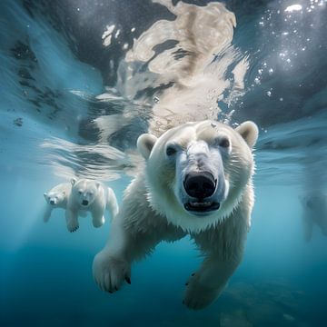 Diving polar bear by Heike Hultsch