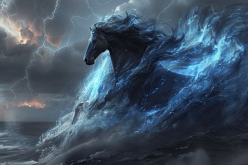 Cheval de résonance océanique - mystique marine pour les amateurs d'art