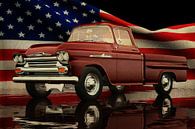 Chevrolet Apache with American flag by Jan Keteleer (JanKé): A Journey Beyond the Canvas thumbnail
