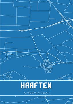 Blauwdruk | Landkaart | Haaften (Gelderland) van Rezona
