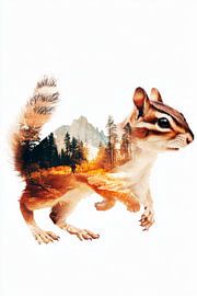 Eichhörnchen im Wald von Poster Art Shop