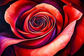 Abstrakte Rose mit leuchtenden Farben von Art & Soul Creations