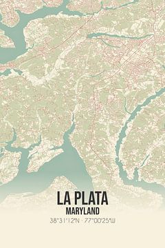 Alte Karte von La Plata (Maryland), USA. von Rezona