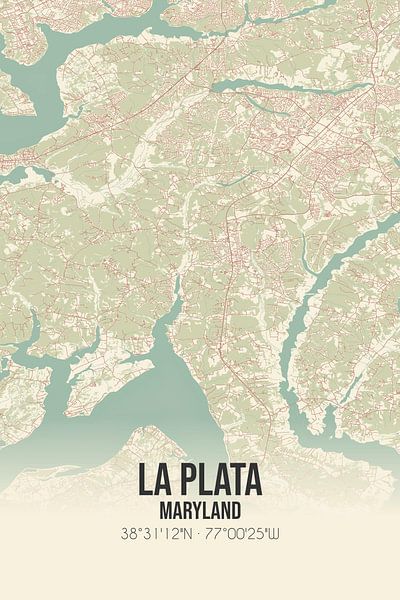 Vintage map of La Plata (Maryland), USA. by Prints of Place