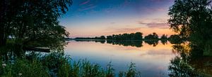 Coucher de soleil sur la plaine inondable de l'IJssel sur Sjoerd van der Wal Photographie