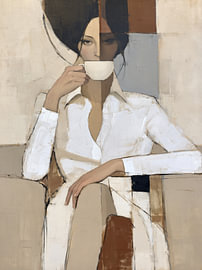 Stilvolle Kaffeepause – Frau von Bert Nijholt