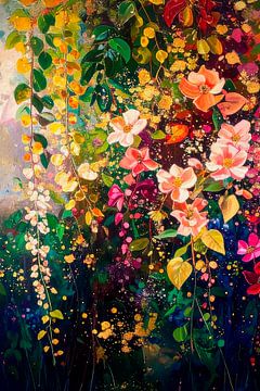 Sommer im Garten! Blühender Goldregen und Clematis