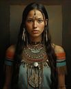 Modern digital art portret "Native" van Carla Van Iersel thumbnail