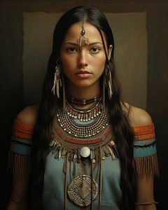 Modernes digitales Kunstporträt "Native"