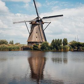Mill with reflection at Kinderdijk by Photography by Cynthia Frankvoort