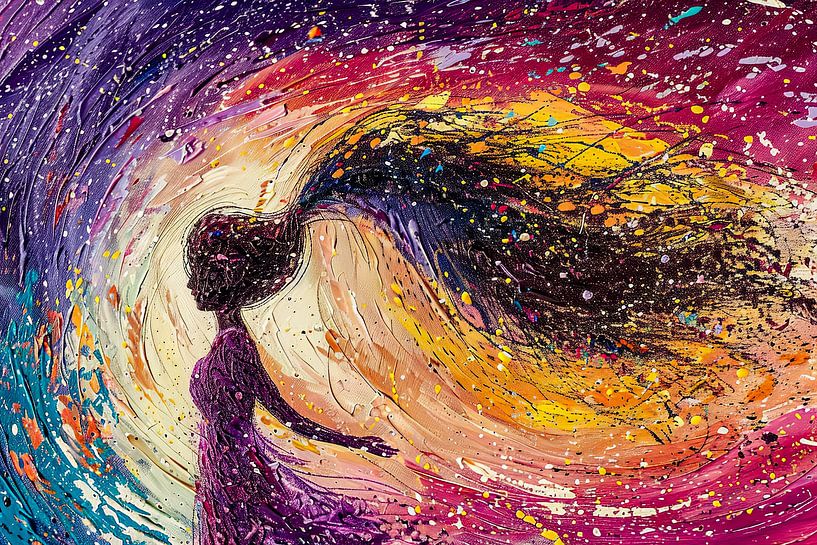 Digital abstract painterly portrait fictional woman by Egon Zitter