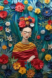 Frida - Exquise œuvre d'art en papier 3D sur Poster Art Shop