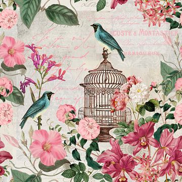 Oiseaux et fleurs nostalgiques sur Andrea Haase