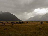 Ominous plain in Arthur's Pass National Park, New Zealand
