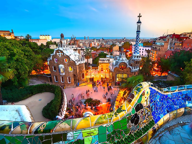 Aquarel Pencil - Cities of Colors - Barcelona von JW Does