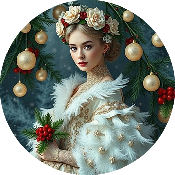 een portret van een winterprinses sprookje.