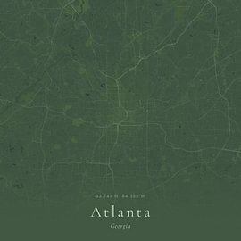 Vintage map of Atlanta, United States by Prints of Place