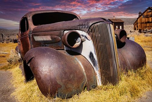 Vintage car body in ghost town Bodie