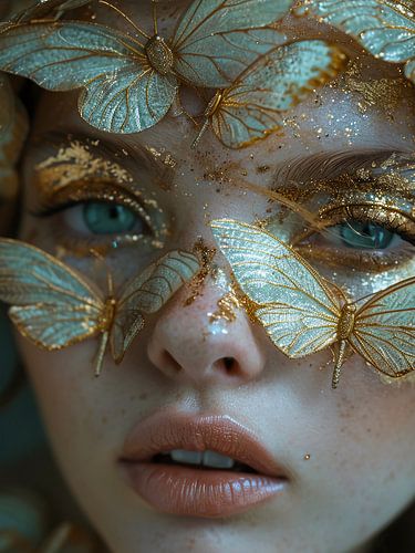 Vlinders in haar gezicht