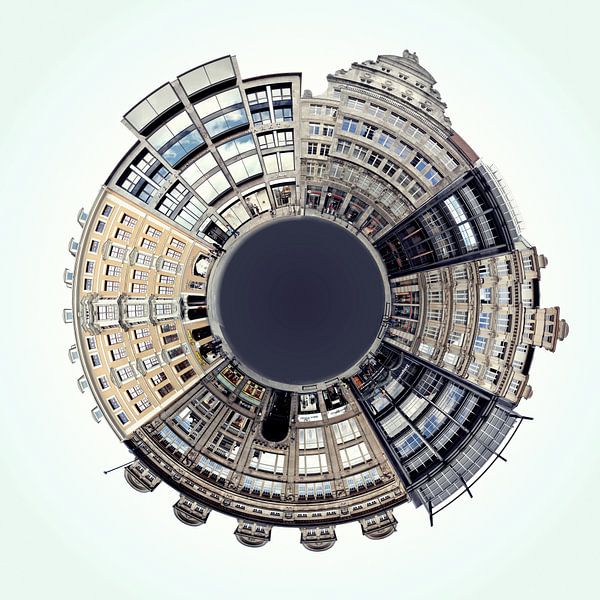 Little Planet Leipzig - Grimmaische Straße van Panorama Streetline