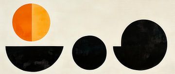 Formes géométriques en noir et orange sur Poster Art Shop