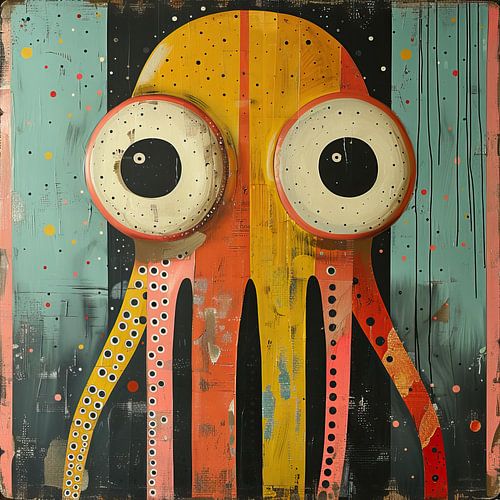 Octopus | Abstract Octopus with Big Eyes
