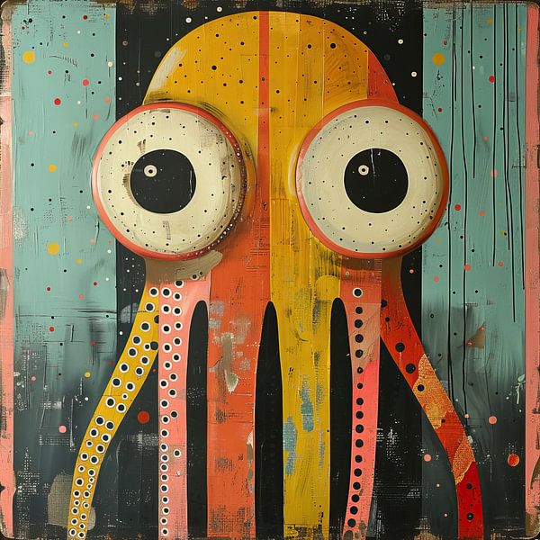 Octopus | Abstract Octopus with Big Eyes by Modern Collection