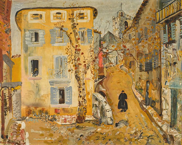 Boris Dmitrievich Grigoryev - Straatbeeld in een provinciestadje van Peter Balan