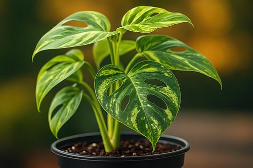 Monstera met bonte bladtekening