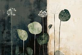 Botanical abstract in Japandi style by Japandi Art Studio