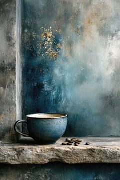 Dunkles Kaffeestillleben - Modernes Stillleben in Erdtönen von Joriali Fine Art