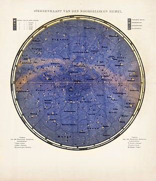 Sternkarte des nördlichen Himmels mit Text von Studio Wunderkammer